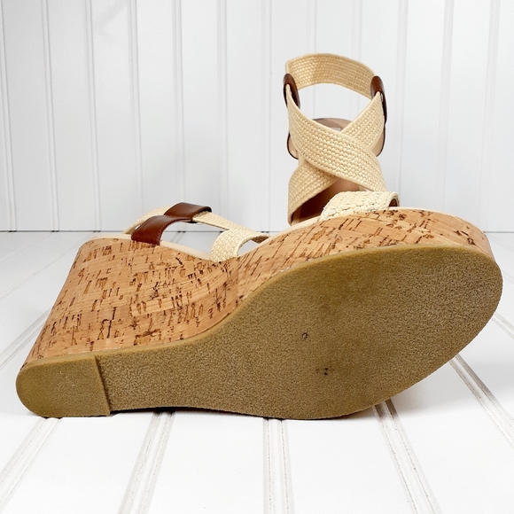 Steve Madden Elika Women Open Toe Synthetic Tan Wedge Sandal - Picture 12 of 14